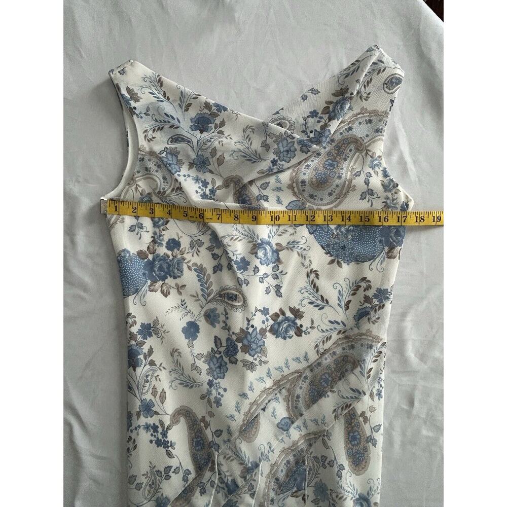 Vintage 90s Alyn Paige Floral Paisley Cowl Neck Shift Dress Juniors Size 9/10 - Picture 6 of 9